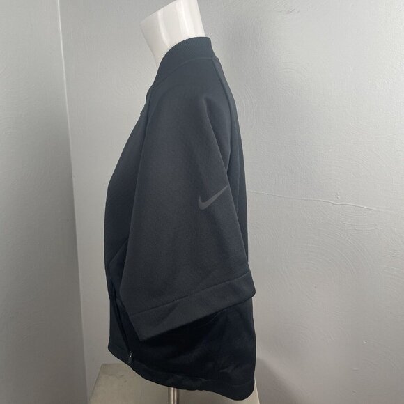 Nike Size XS Women Black Athletic DriFit Full Zip Short Sleeve Track Jacket EUC - Picture 2 of 13
